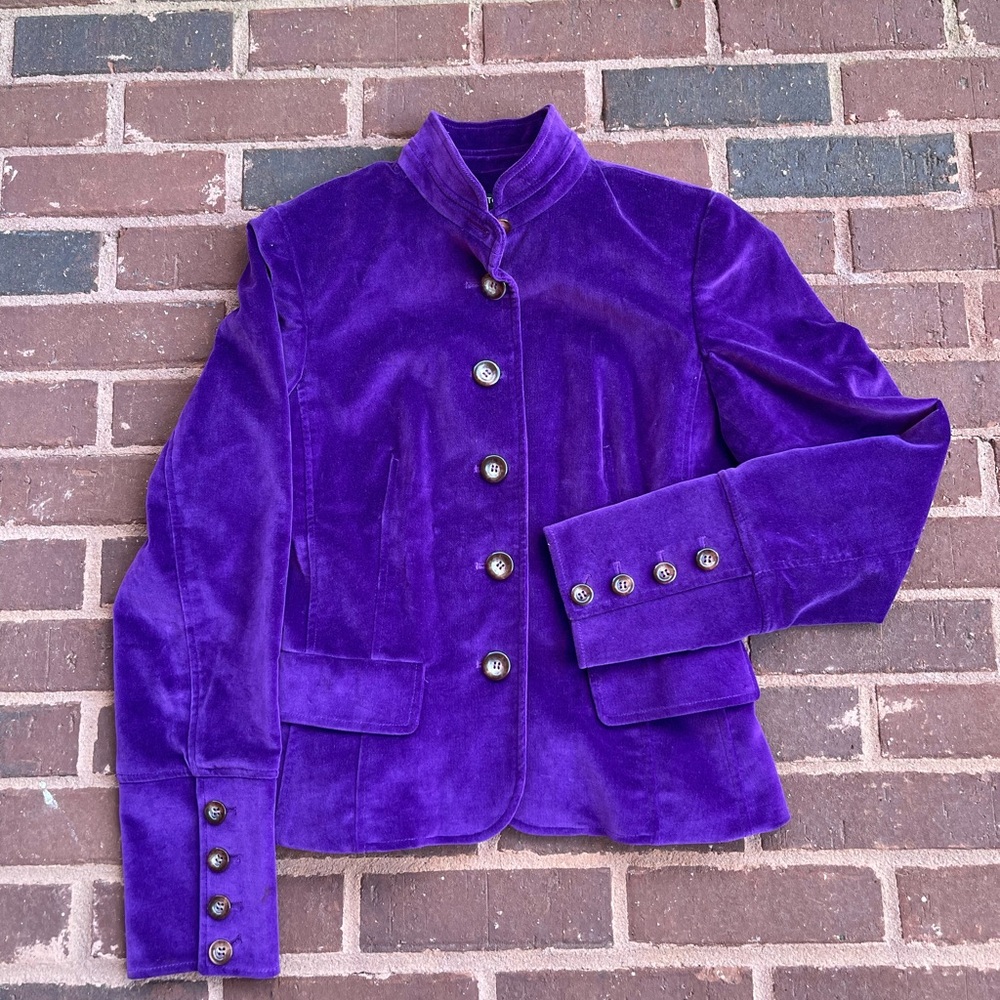 Purple button down blazer